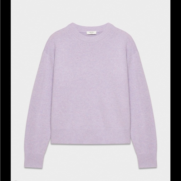 Aritzia CASHMERE RELAXED CREW SWEATER in Sugarplum Lilac size L - Picture 1 of 1